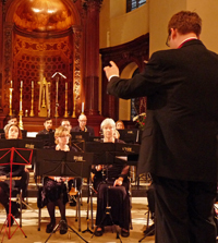 Shea conducting BWE at St George's Bloomsbury in 2012