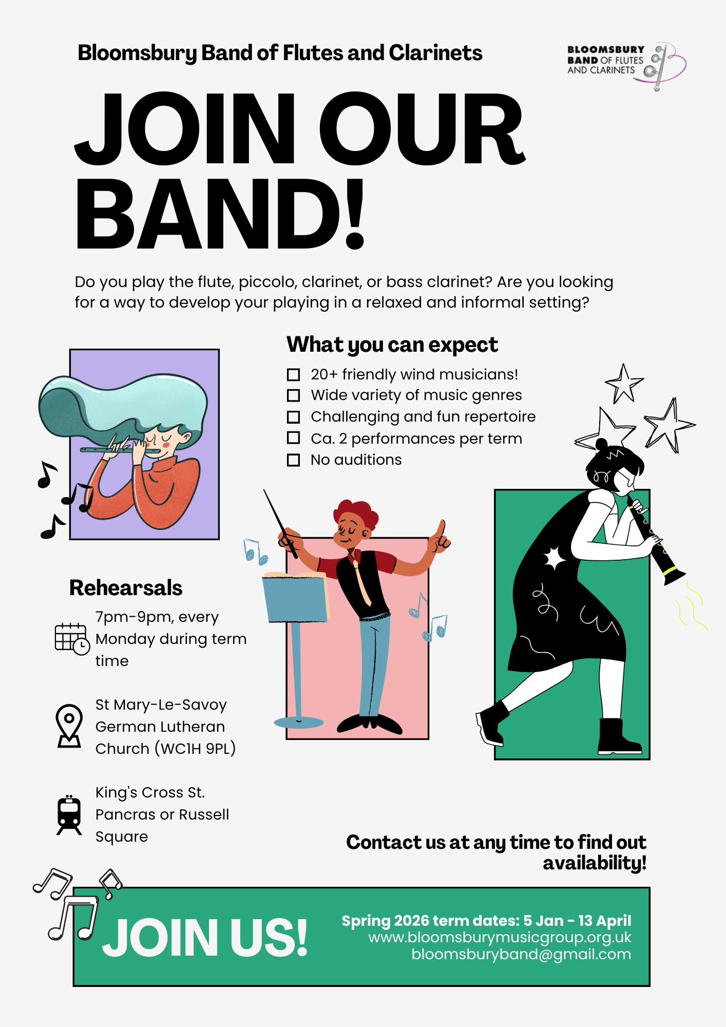 The Bloomsbury Band is recruiting The Bloomsbury Band is recruiting